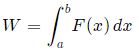 formula for work done by the force along the x-axis from a to b 